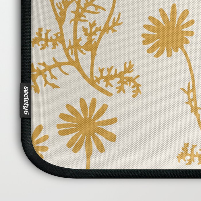 Wild Daisies Mustard Floral Botanical Pattern Laptop Sleeve Gallery Image 3