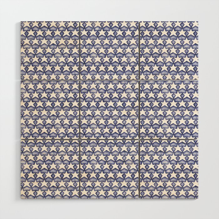 Dark Indigo Stars Wood Wall Art Gallery Image 1