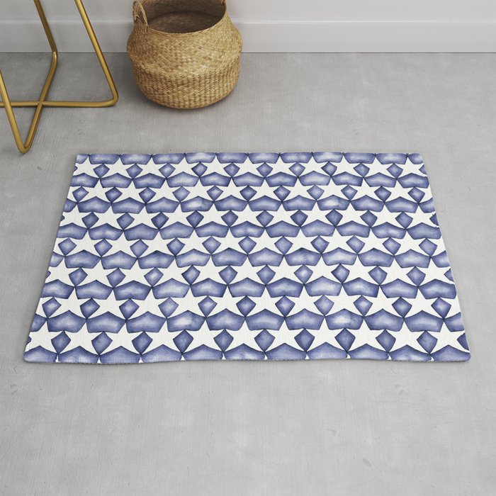 Dark Indigo Stars Rug Gallery Image 1