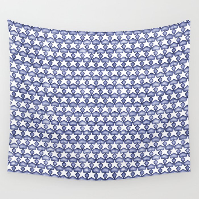 Dark Indigo Stars Wall Tapestry Gallery Image 4