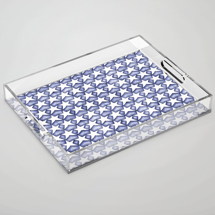 Dark Indigo Stars Acrylic Tray Gallery Image 1
