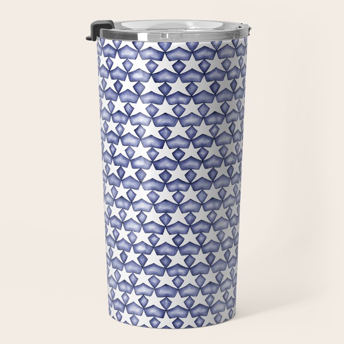 Dark Indigo Stars Travel Mug Gallery Image 3