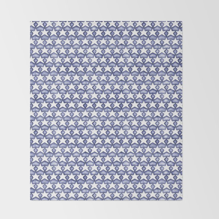 Dark Indigo Stars Throw Blanket Gallery Image 2