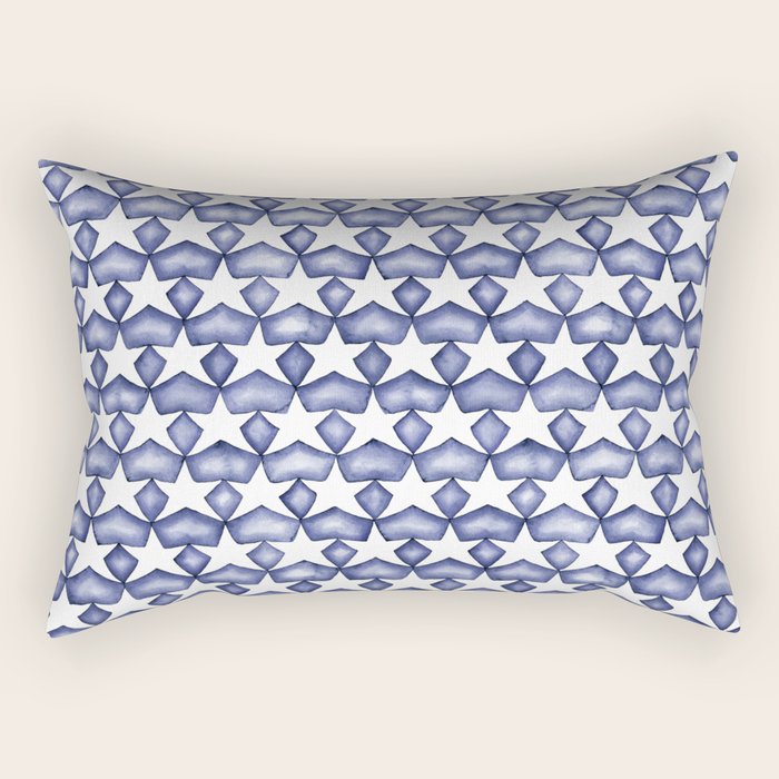Dark Indigo Stars Rectangular Pillow Gallery Image 2