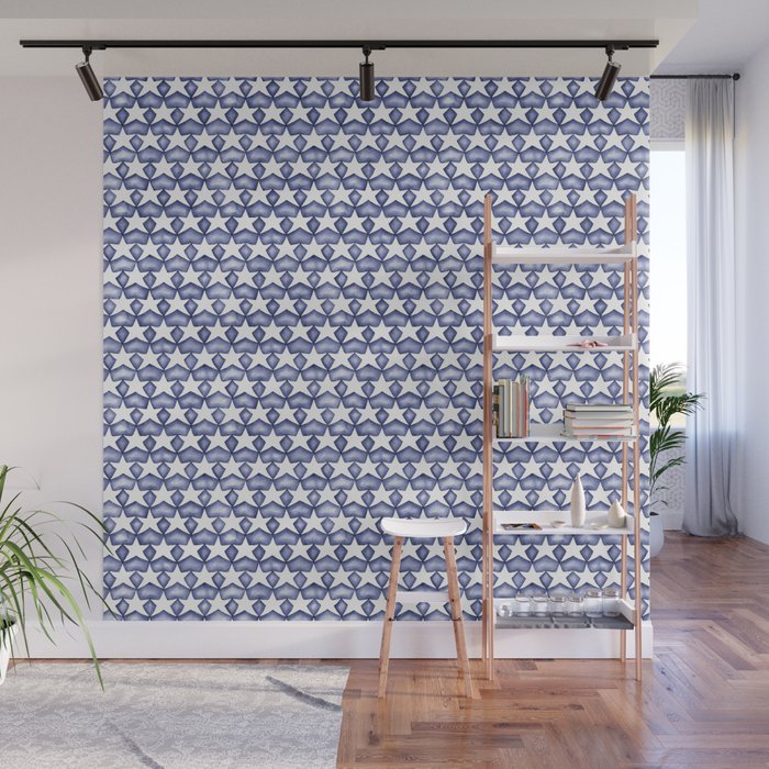 Dark Indigo Stars Wall Mural Gallery Image 1