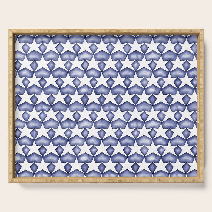 Dark Indigo Stars Serving Tray Gallery Image 1