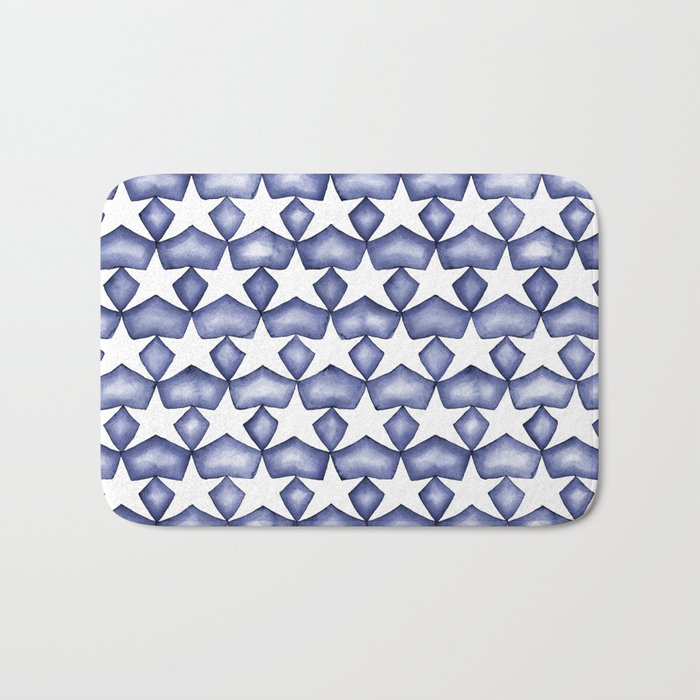 Dark Indigo Stars Bath Mat Gallery Image 1