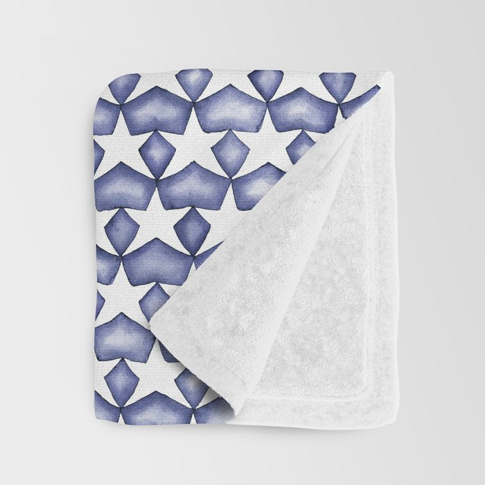 Dark Indigo Stars Throw Blanket Gallery Image 3