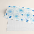 Make A Wish Dandelion Pattern in Sky Blue & Off White Wrapping Paper Gallery Image 2