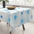Make A Wish Dandelion Pattern in Sky Blue & Off White Tablecloth Gallery Image 3