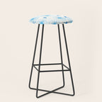 Make A Wish Dandelion Pattern in Sky Blue & Off White Stool Gallery Image 1