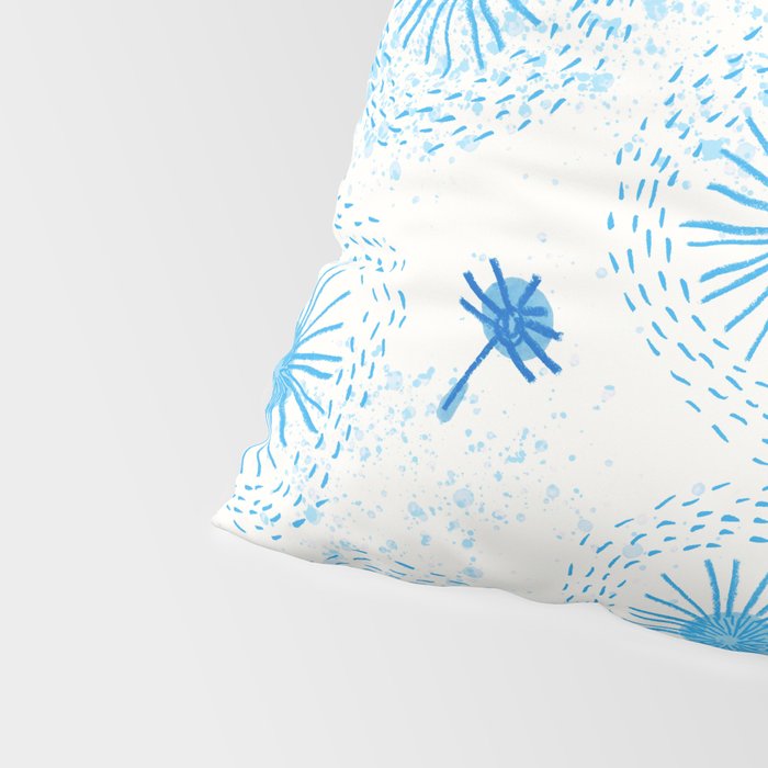Make A Wish Dandelion Pattern in Sky Blue & Off White Pillow Sham Gallery Image 4