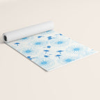 Make A Wish Dandelion Pattern in Sky Blue & Off White Yoga Mat Gallery Image 2