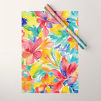 Fragments Of Botanical Memory Whimsical Watercolor Flower Meadow Wrapping Paper Gallery Image 1
