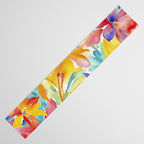 Fragments Of Botanical Memory Whimsical Watercolor Flower Meadow Table Runner Gallery Image 3
