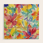 Fragments Of Botanical Memory Whimsical Watercolor Flower Meadow Wood Wall Art Gallery Image 1