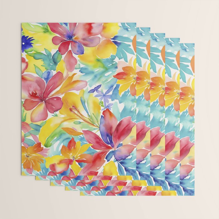 Fragments Of Botanical Memory Whimsical Watercolor Flower Meadow Wrapping Paper Gallery Image 3