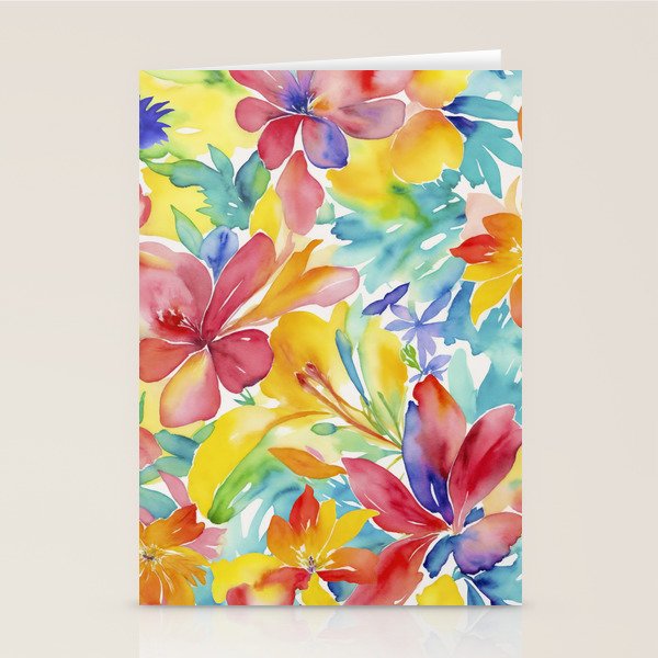 Fragments Of Botanical Memory Whimsical Watercolor Flower Meadow Stationery Card Gallery Image 2