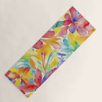 Fragments Of Botanical Memory Whimsical Watercolor Flower Meadow Yoga Mat Gallery Image 1