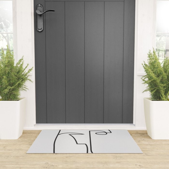 abstract line art face 2 Welcome Mat Gallery Image 3