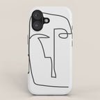 abstract line art face 2 iPhone Case Gallery Image 1