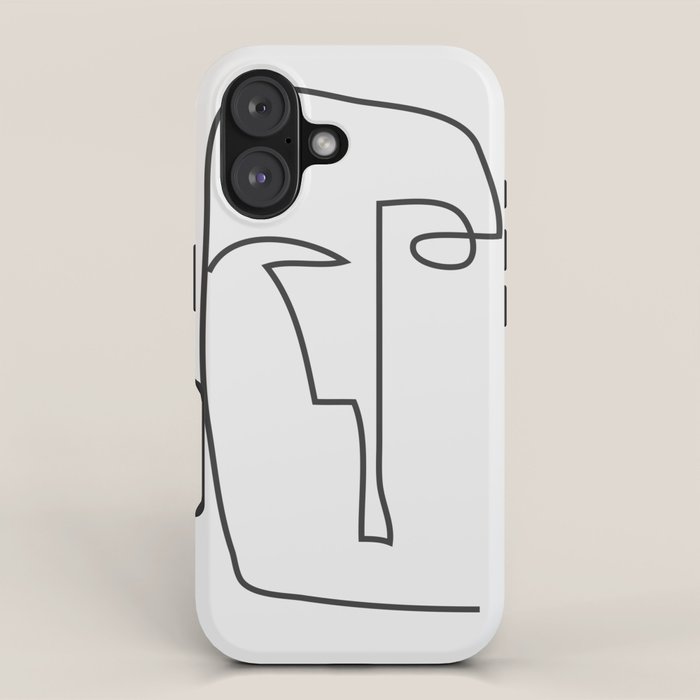 abstract line art face 2 iPhone Case Gallery Image 1