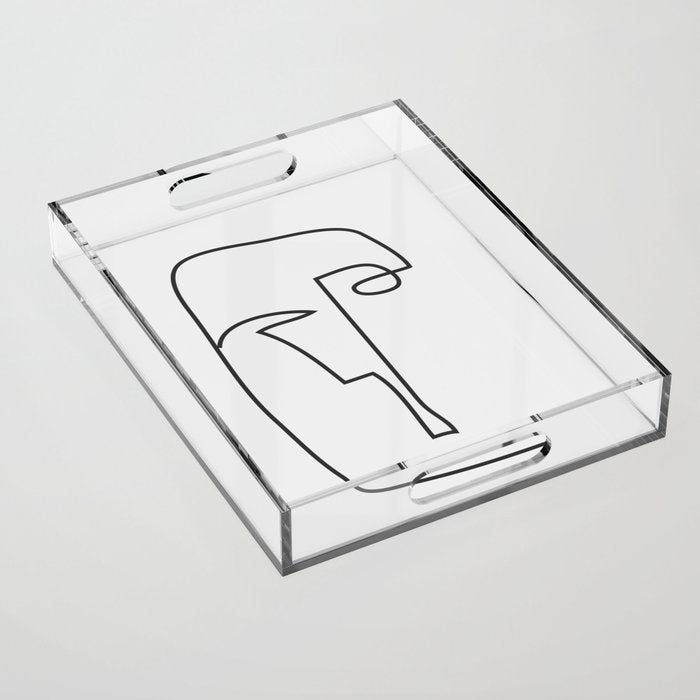 abstract line art face 2 Acrylic Tray Gallery Image 1