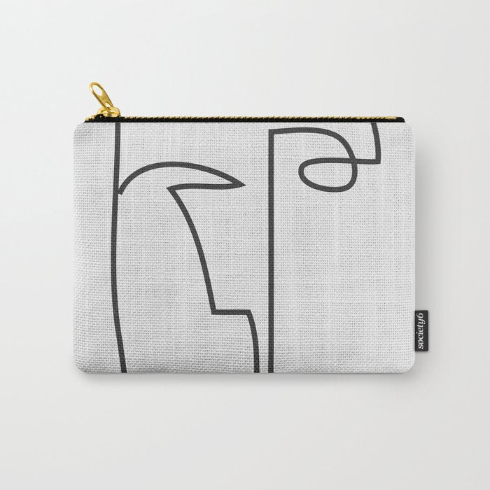 abstract line art face 2 Carry All Pouch Gallery Image 1