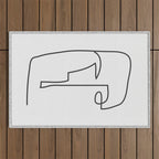 abstract line art face 2 Outdoor Rug Gallery Image 1