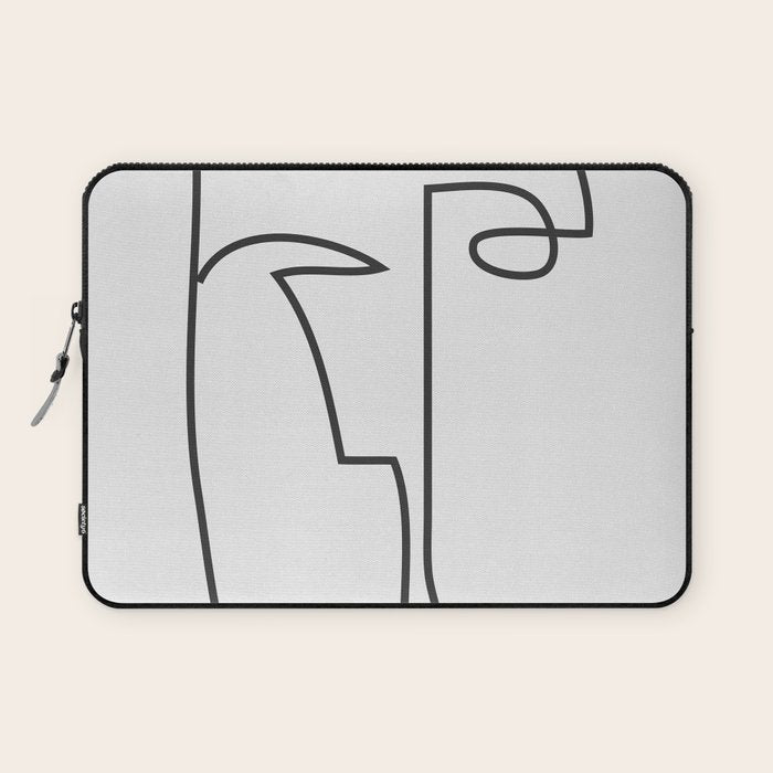 abstract line art face 2 Laptop Sleeve Gallery Image 1