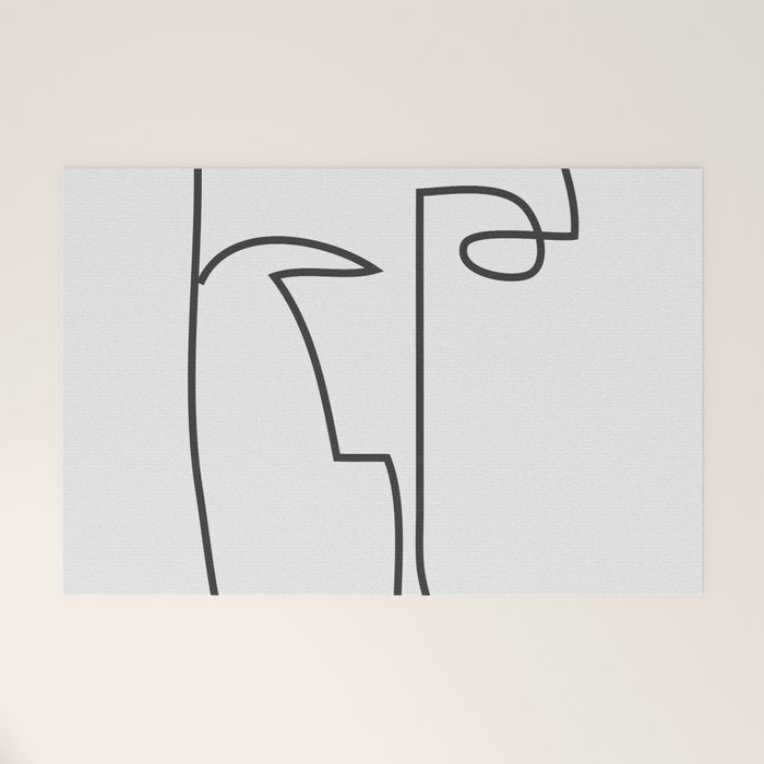 abstract line art face 2 Welcome Mat Gallery Image 1