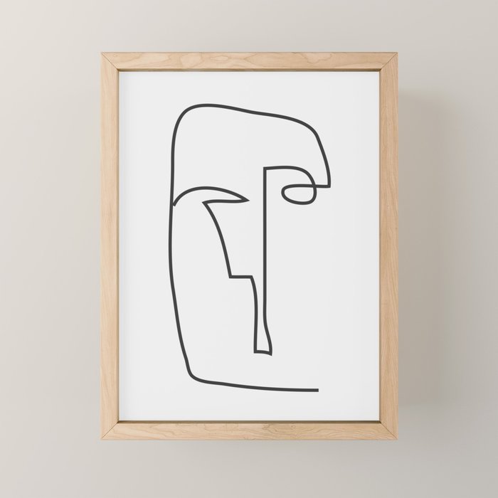abstract line art face 2 Mini Art Print Gallery Image 1