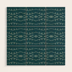 Country Western Pattern in Teal Wood Wall Art Gallery Image 1