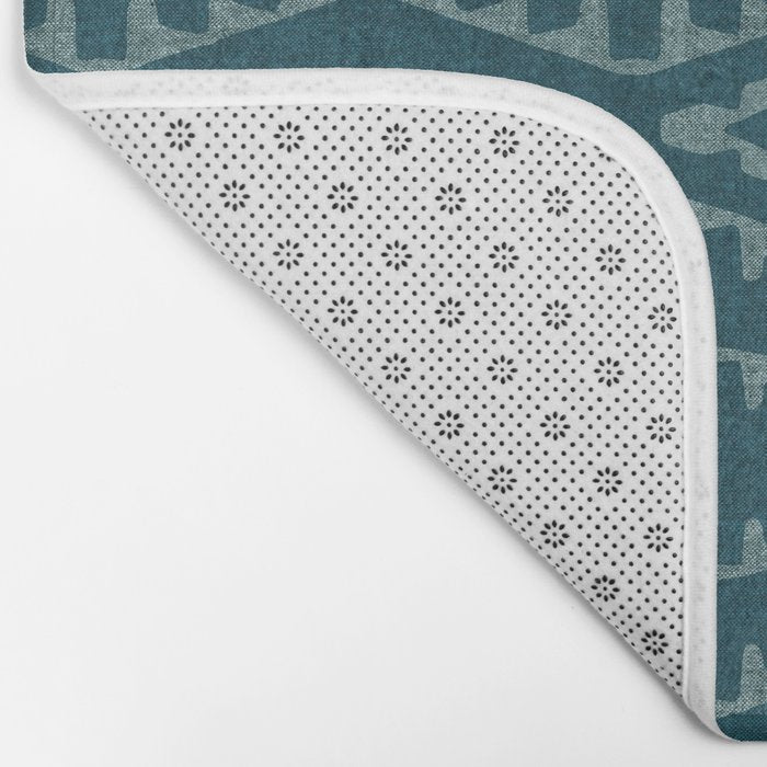 Country Western Pattern in Teal Bath Mat Gallery Image 2