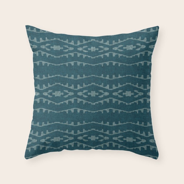 Country Western Pattern in Teal Throw Pillow Gallery Image 6