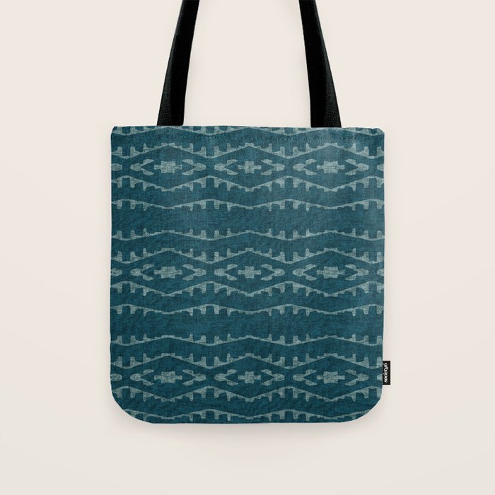Country Western Pattern in Teal Tote Bag Gallery Image 1