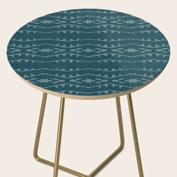 Country Western Pattern in Teal Side Table Gallery Image 2