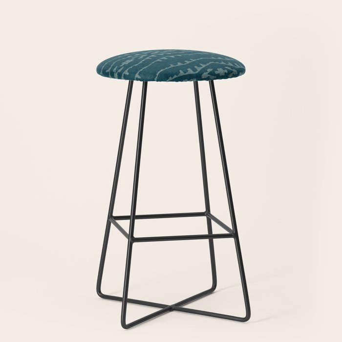Country Western Pattern in Teal Stool Gallery Image 1