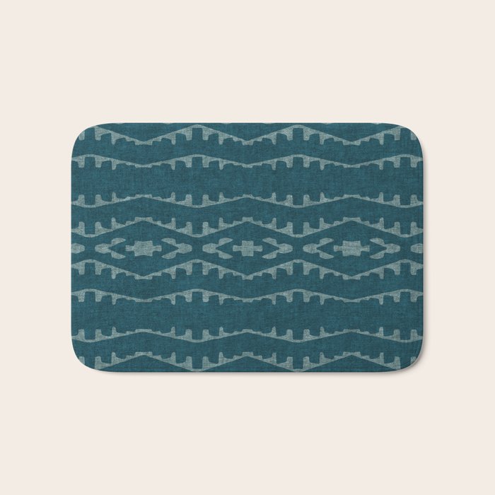 Country Western Pattern in Teal Bath Mat Gallery Image 1