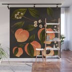 Peaches Botanical Art 1 Wall Mural Gallery Image 1