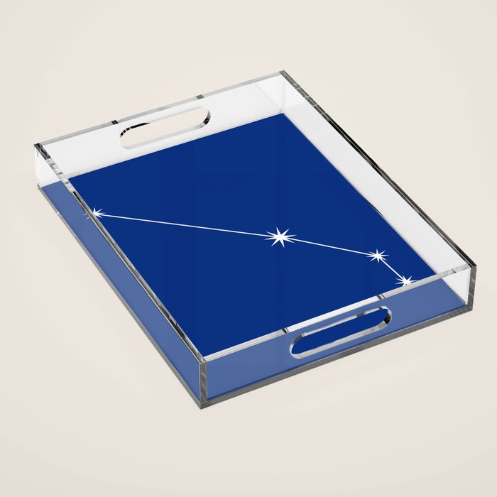 Aries Zodiac Star Constellation Line Art Dark Blue Acrylic Tray Gallery Image 1