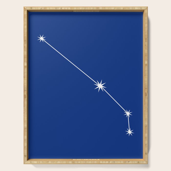 Aries Zodiac Star Constellation Line Art Dark Blue Serving Tray Gallery Image 1