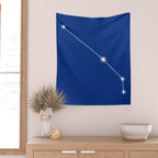Aries Zodiac Star Constellation Line Art Dark Blue Wall Tapestry Gallery Image 2