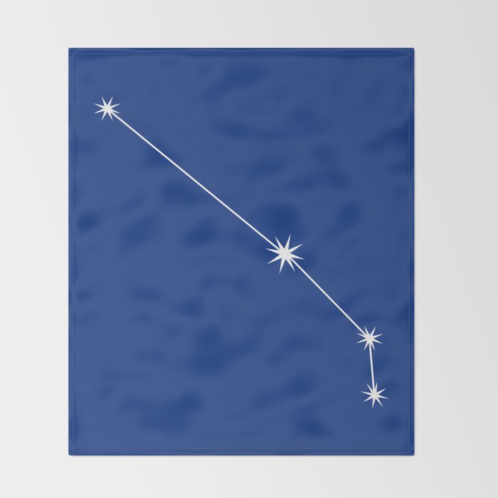 Aries Zodiac Star Constellation Line Art Dark Blue Throw Blanket Gallery Image 2
