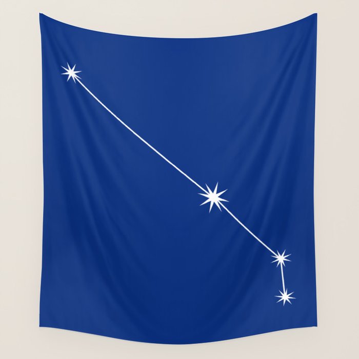 Aries Zodiac Star Constellation Line Art Dark Blue Wall Tapestry Gallery Image 4