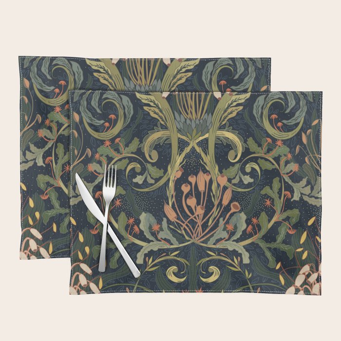 Woodland moss dark Placemat Gallery Image 1