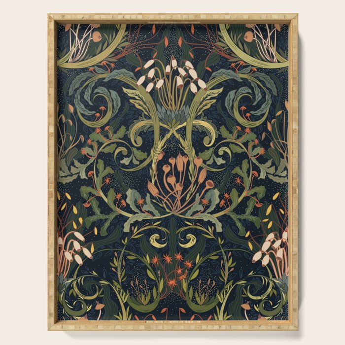 Woodland moss dark Serving Tray Gallery Image 1