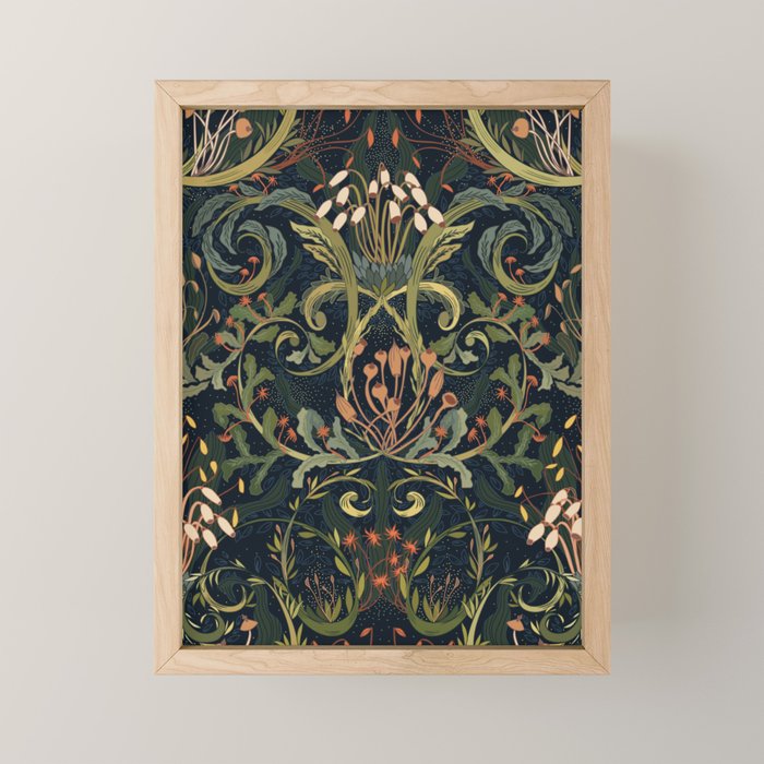 Woodland moss dark Mini Art Print Gallery Image 1