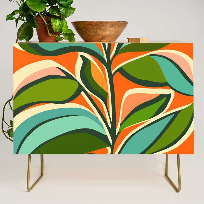 Thankful Garden - Abstract Botanical Illustration Credenza Gallery Image 1