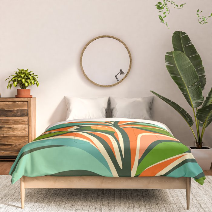 Thankful Garden - Abstract Botanical Illustration Comforter Gallery Image 3